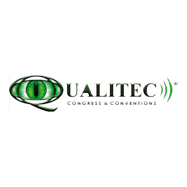 Imagen que muestra el logotipo de UALITEC, empresa especializada en tecnología para congresos y convenciones en León, México.