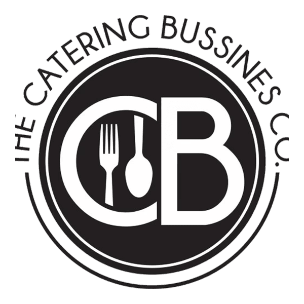 Logo de catering y servicios de alimentos en León, México, con utensilios de cocina y diseño profesional.