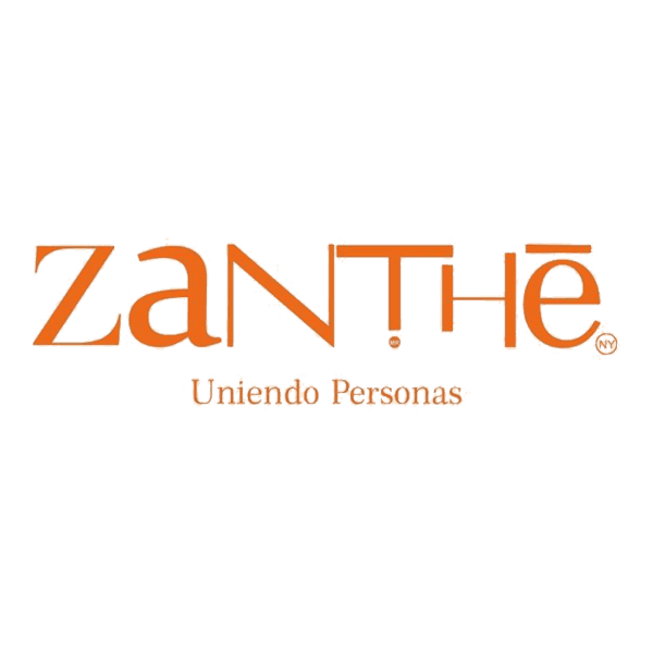 Logo de Zanthe en color naranja y negro, representando innovación y comunidad en León, México.