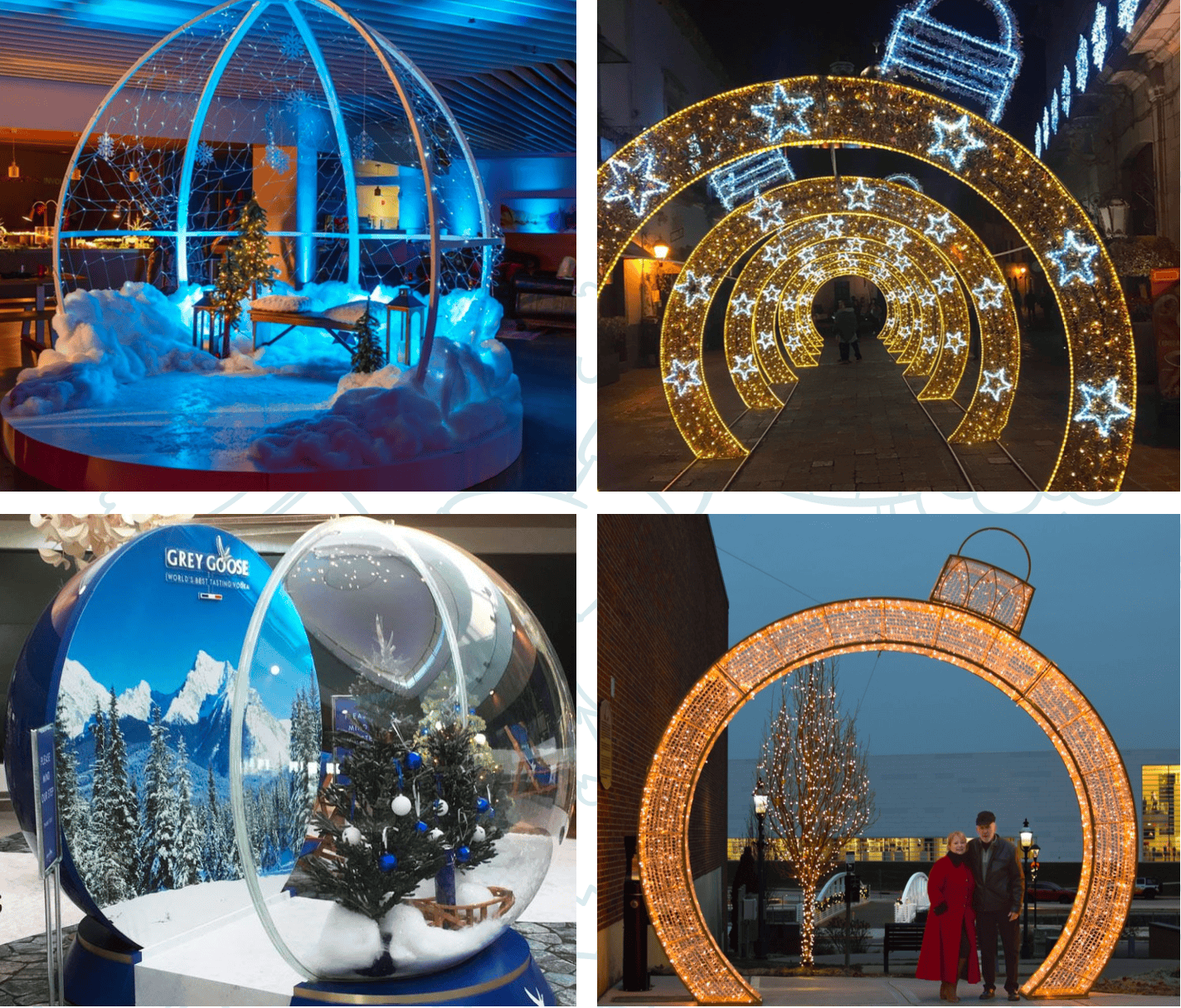 Espect&aacute;culo de luces navide&ntilde;as en Le&oacute;n, con arcos iluminados y decoraciones festivas en las calles.