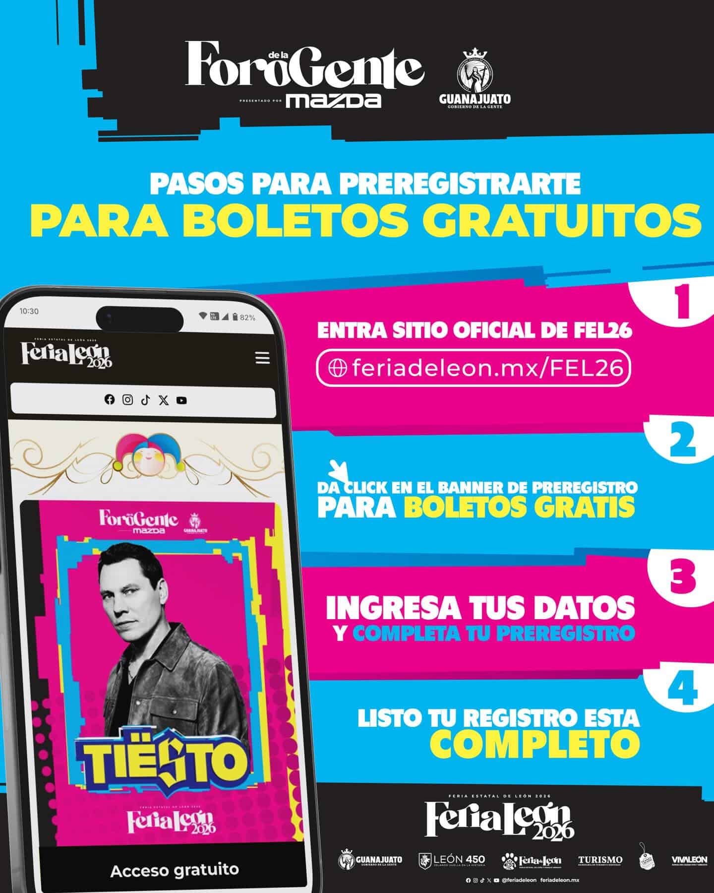 Informaci&oacute;n para preregistrarse en Feria Le&oacute;n 2023, con instrucciones para boletos gratuitos y registro en l&iacute;nea.