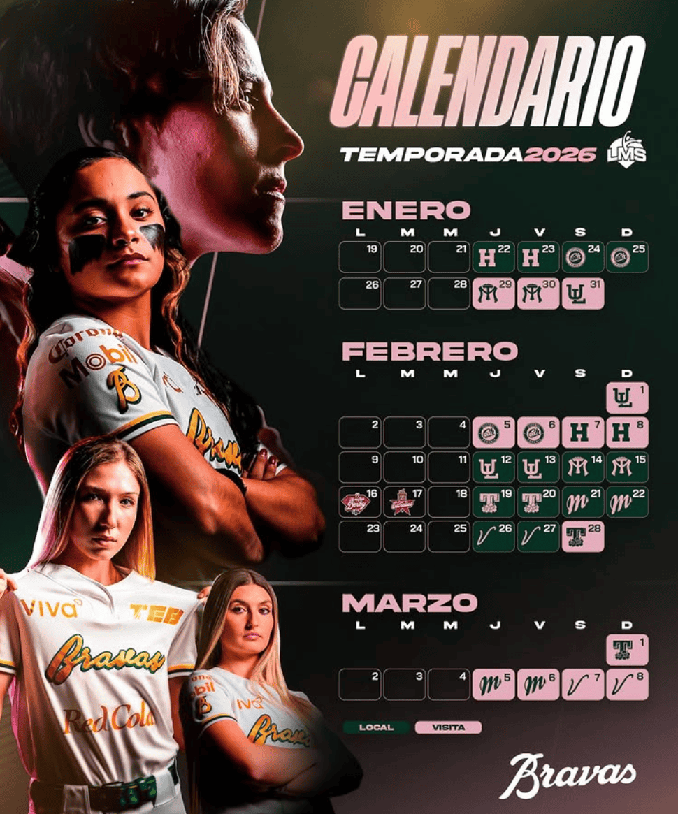 Calendario temporada 2026 en Le&oacute;n, M&eacute;xico, con fechas de eventos deportivos y culturales, incluyendo meses de enero, febrero.