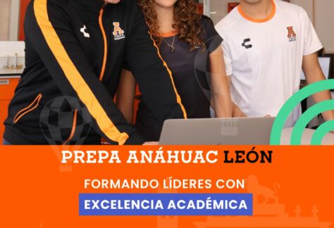 Estudiantes de la Prepa Anáhuac León celebrando su participación en Premio Lidera, promoviendo liderazgo y excelencia académi.