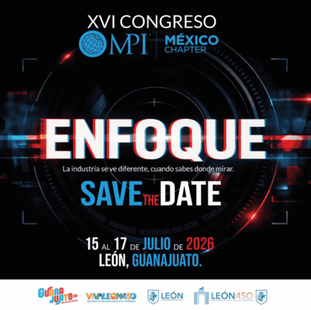 Imagen que promociona el XVI Congreso Nacional de MPI en León, Guanajuato, con detalles del evento y fechas importantes.