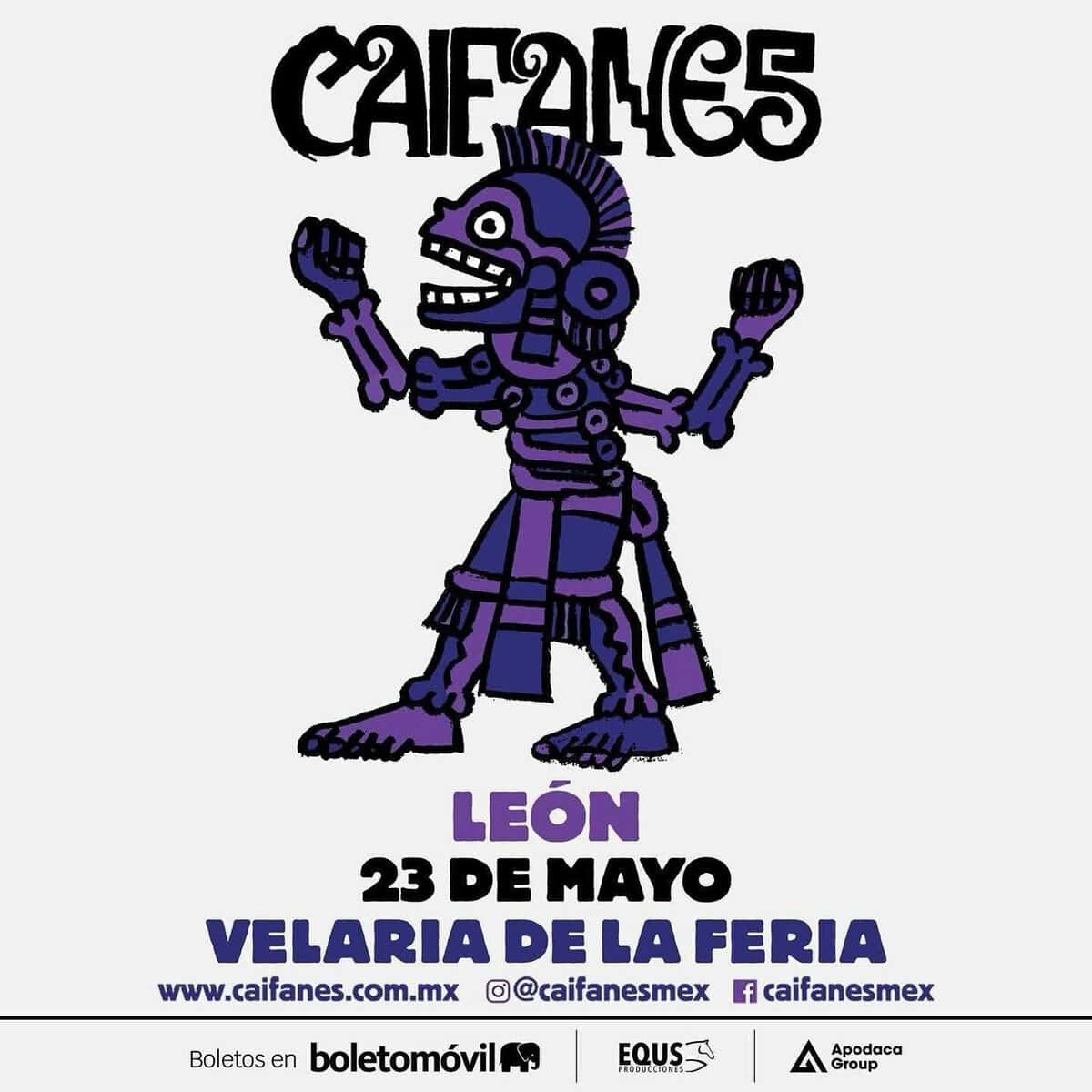 Ilustraci&oacute;n de un caim&aacute;n en estilo cartoon promocionando la feria en Le&oacute;n, M&eacute;xico, el 23 de mayo.