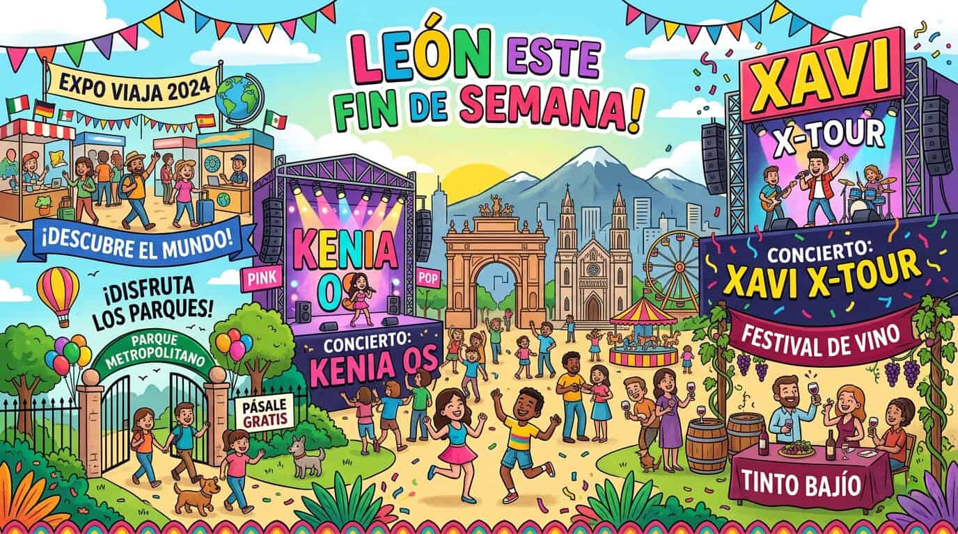 Explora los eventos y festivales en León, México, durante el fin de semana, incluyendo conciertos, ferias y actividades cultu.