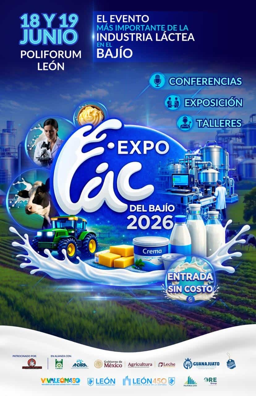 Evento de la industria láctea en León, con conferencias, exposiciones y talleres en el Poliforum, del 18 al 19 de junio.