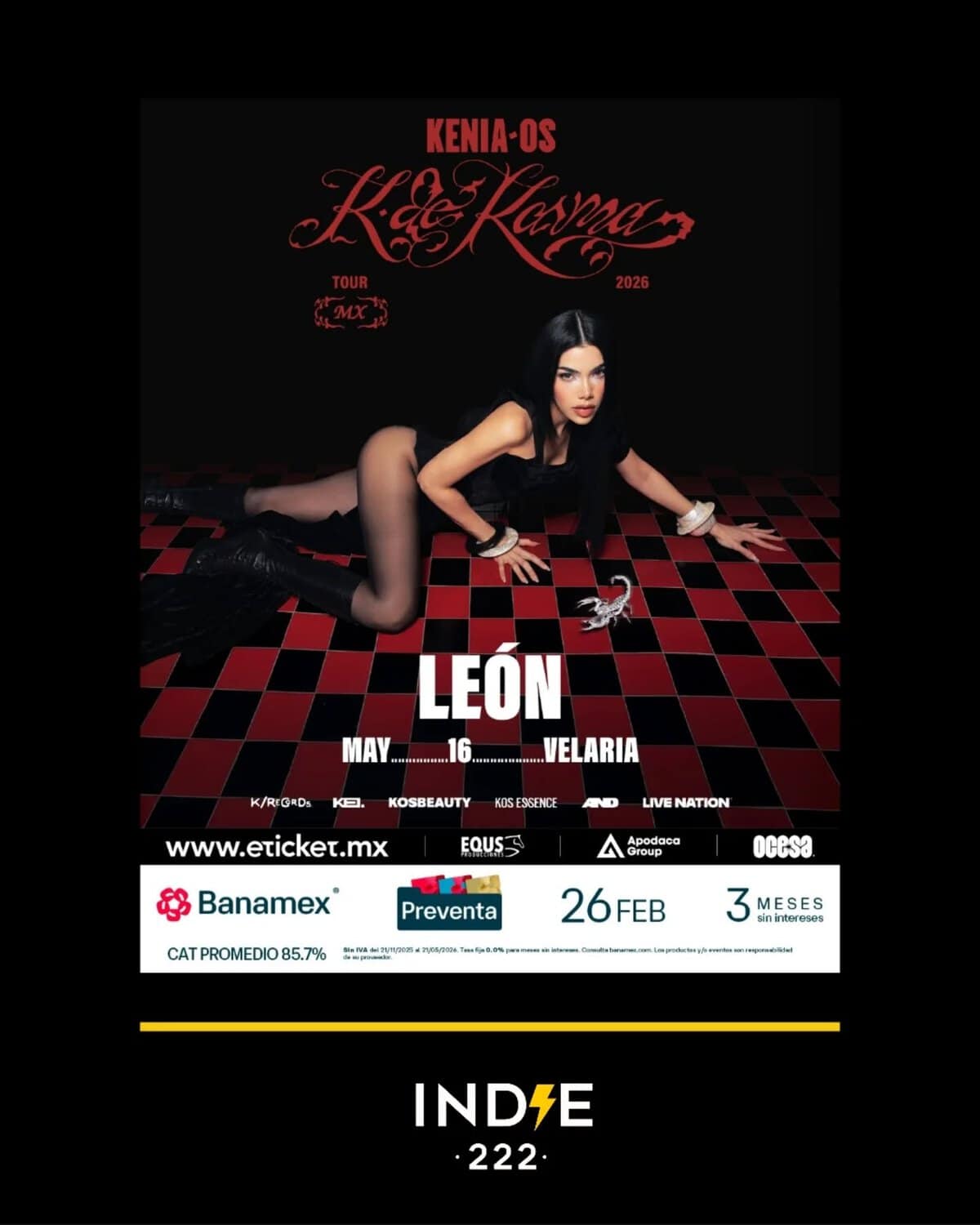 Kenia-OS y Kid Kaysen en concierto en Le&oacute;n, M&eacute;xico, mayo 16, 2026.