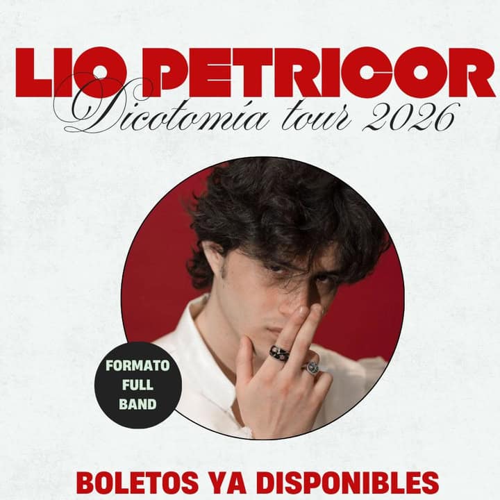 Lio Petricor en concierto, promoci&oacute;n de su tour 2026 en Le&oacute;n, M&eacute;xico, con boletos ya disponibles para sus fans.