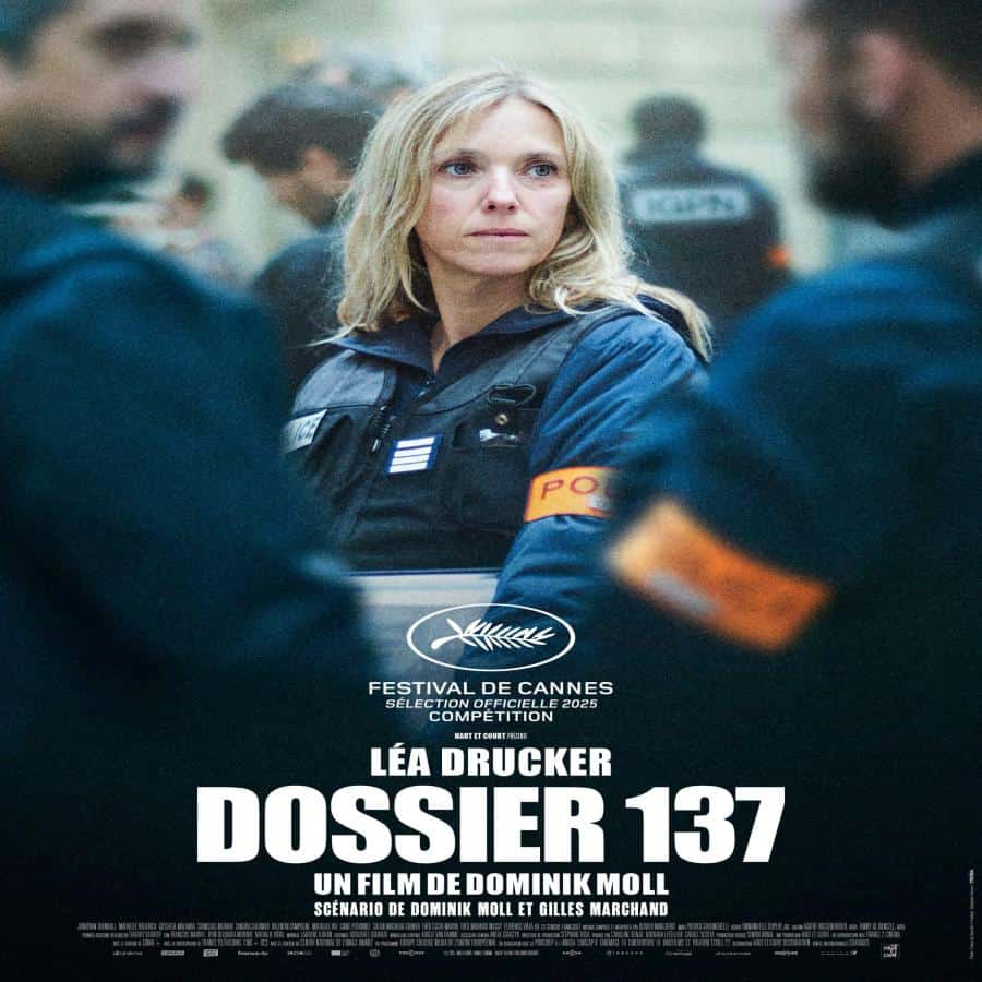 Actores en una reunión dramática en la película Dossier 137, dirigida por Dominik Moll, en el Festival de Cannes 2023.