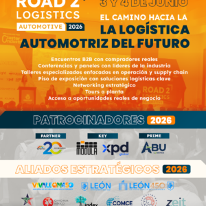 Logística automotriz del futuro en León, México, en el Hotel Hotsson León, 3 y 4 de junio, con expertos en cadena de suminist.