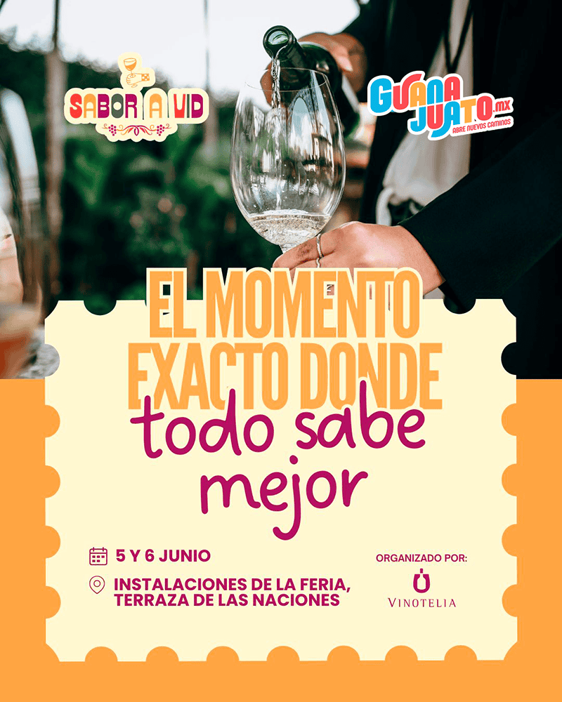 Disfruta de una cata de vinos en las instalaciones de la feria en León, Guanajuato, el 5 y 6 de junio.