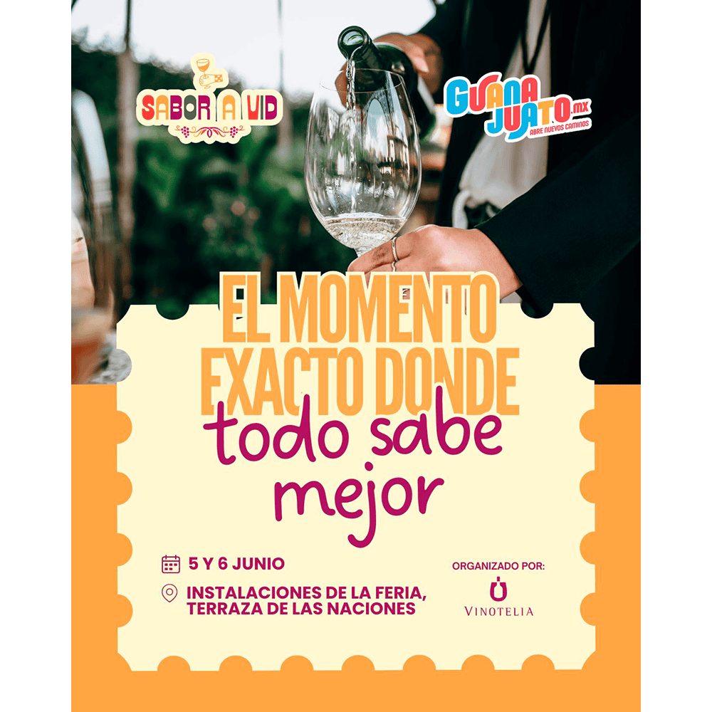 Disfruta de una cata de vinos en las instalaciones de la feria en León, Guanajuato, el 5 y 6 de junio.