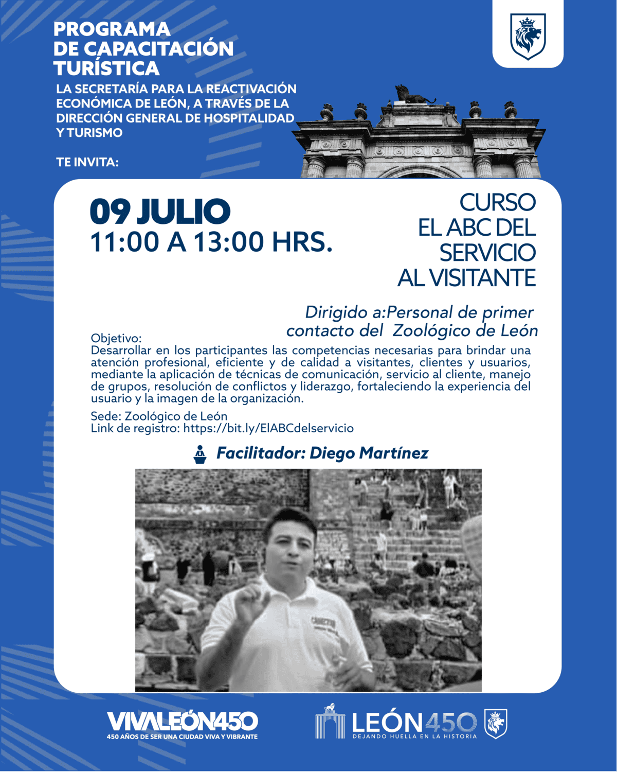 Curso de atención al visitante en León, dirigido a personal de primer contacto en turismo, con enfoque en servicio y hospit.