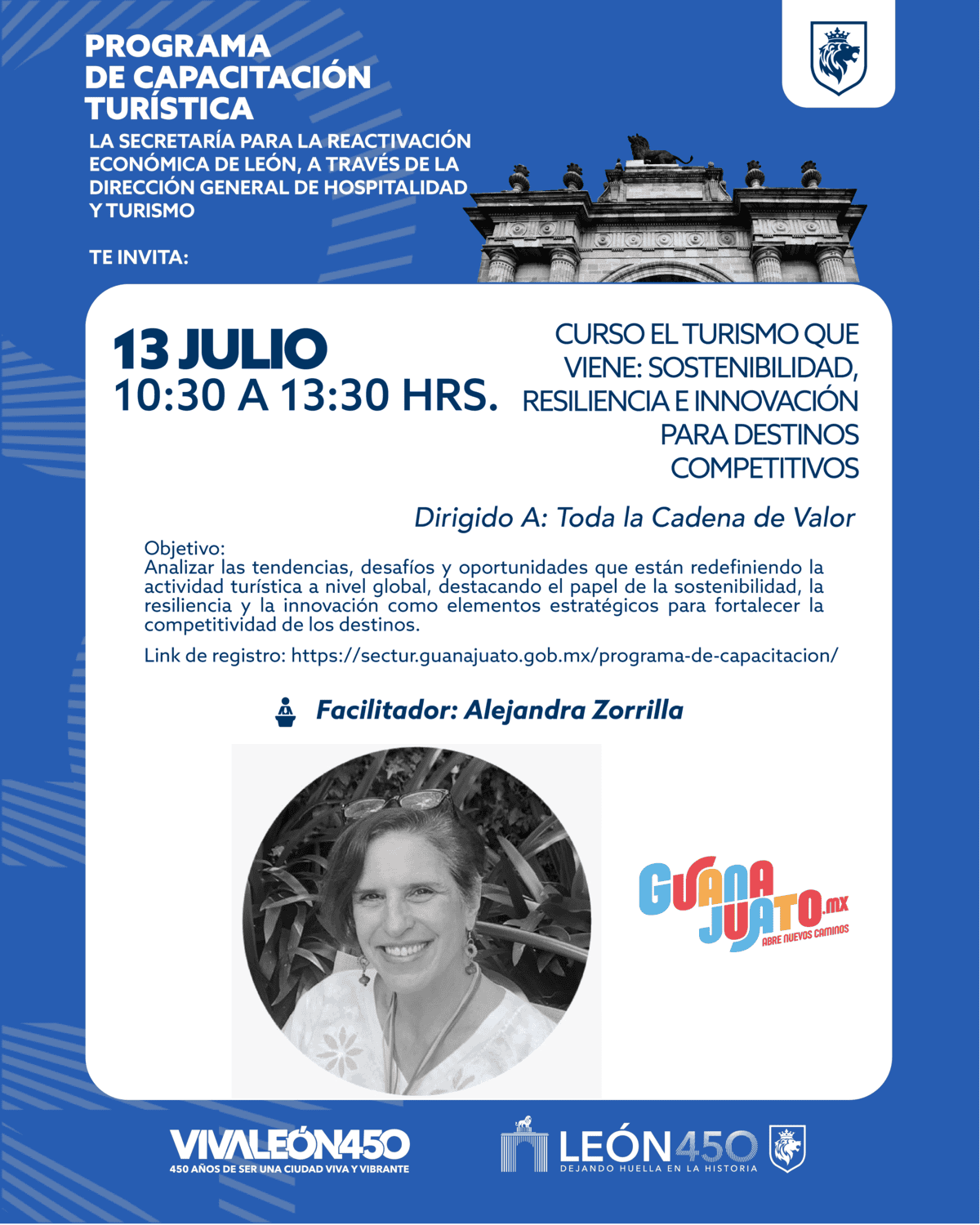 Curso sobre sostenibilidad, resiliencia e innovación en turismo en León, Guanajuato, México.