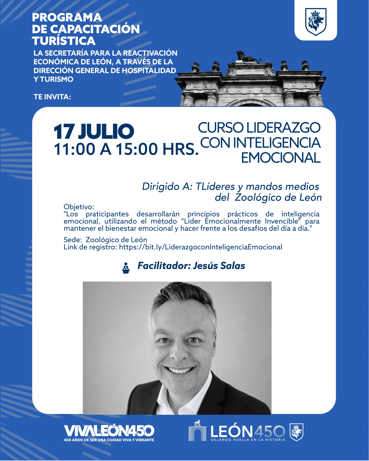 Imagen del facilitador Jesús Salas en el curso de liderazgo emocional en León, Guanajuato.