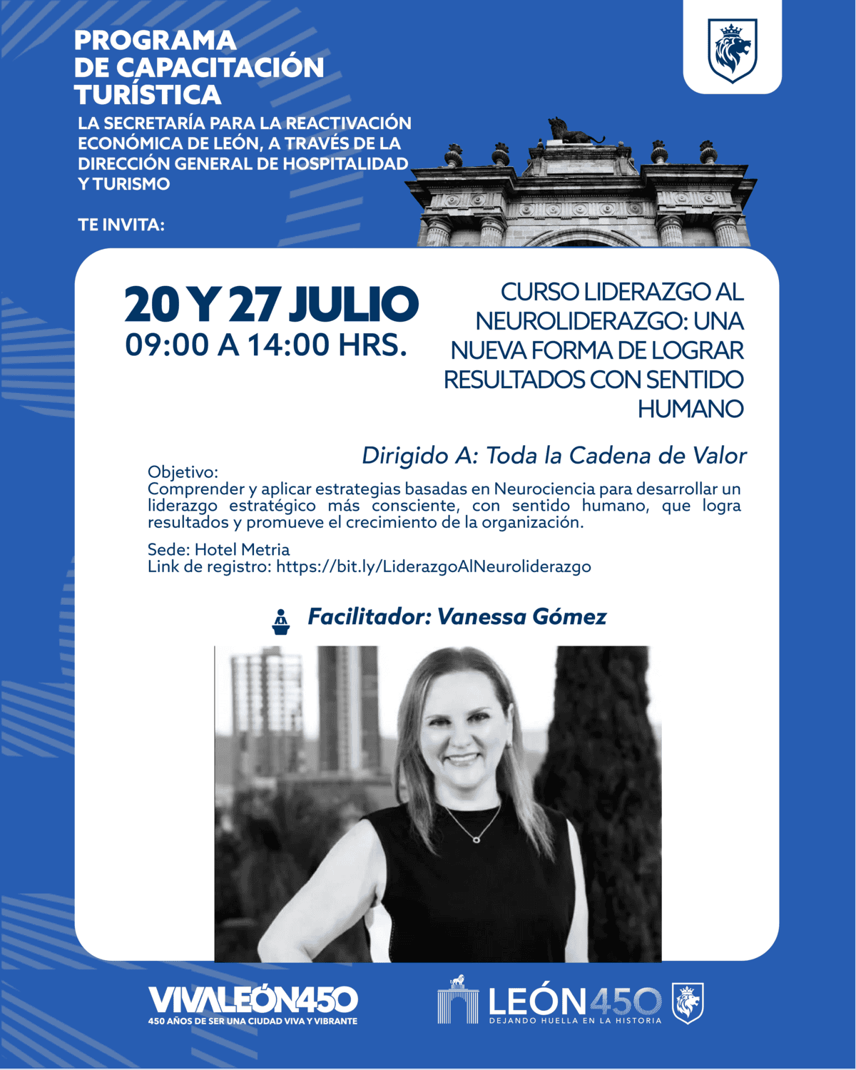 Imagen de Vanessa Gómez, facilitadora del curso de liderazgo con inteligencia emocional en León, Guanajuato.