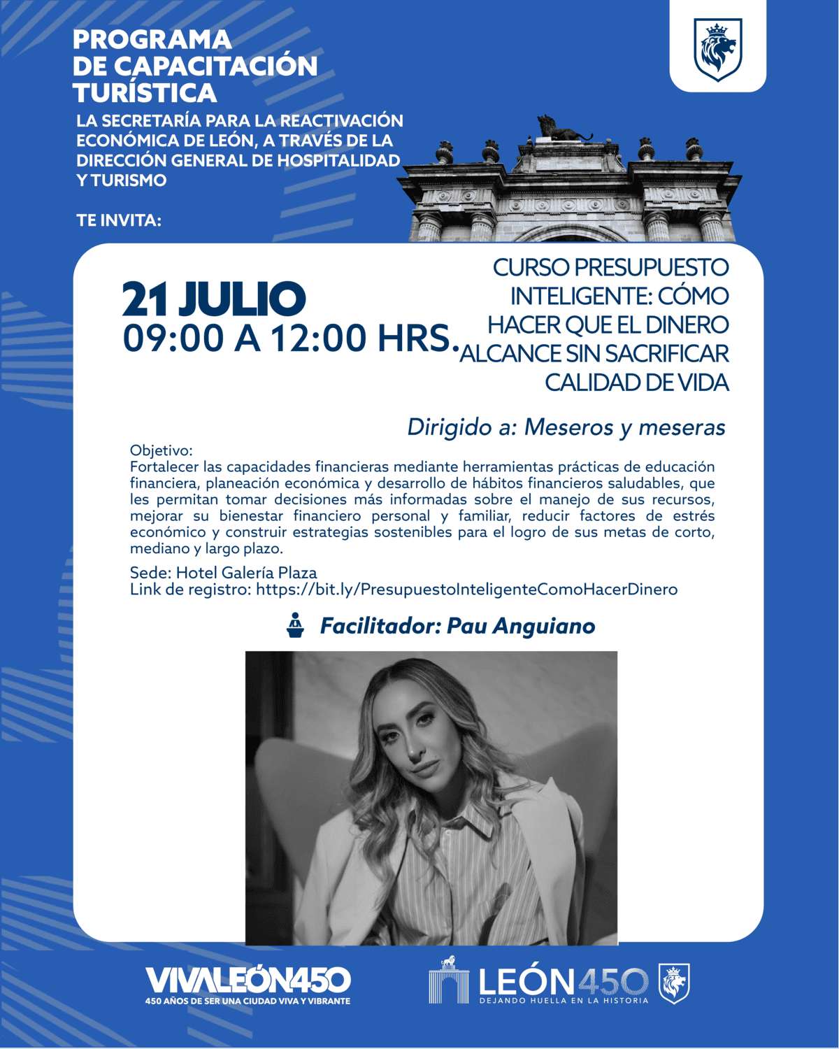 Curso de presupuesto inteligente en León, Guanajuato, para mejorar finanzas personales y calidad de vida.