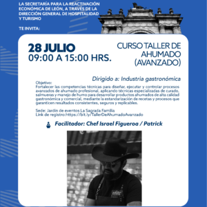 Imagen del chef Israel Figueroa en taller de ahumado avanzado en León, Guanajuato, México, mostrando técnicas de cocina.