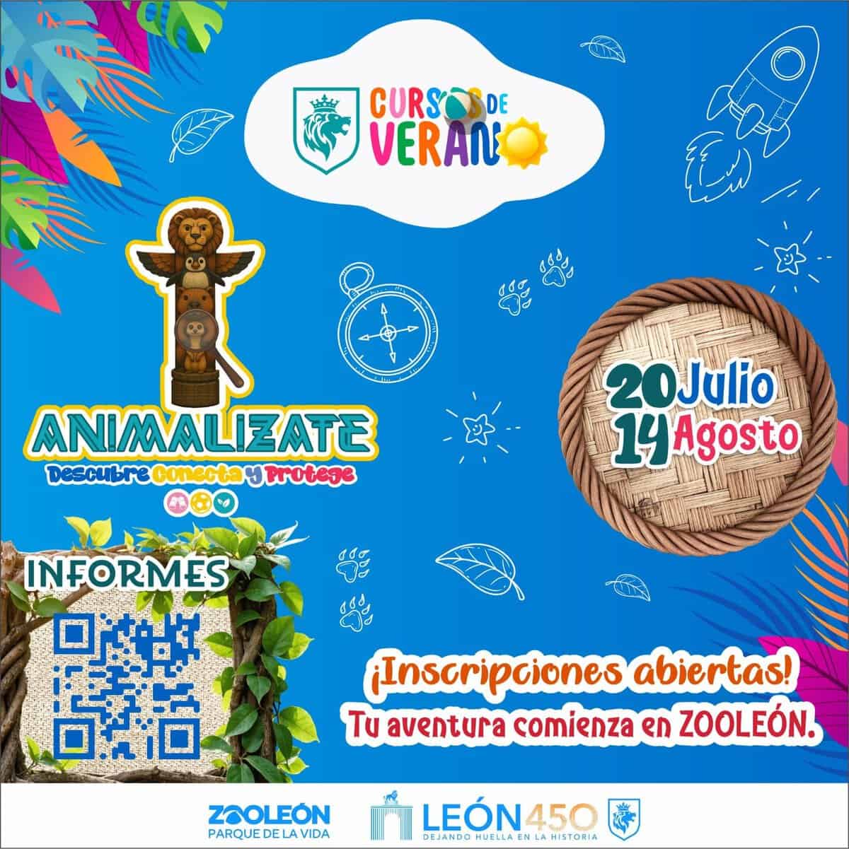 Curso de verano en León Guanajuato, actividades para niños y adolescentes, animales y naturaleza, inscripción abierta.