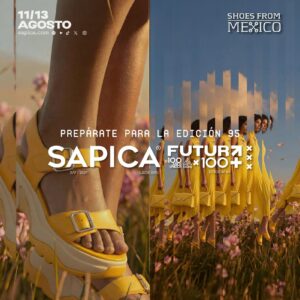 Zapatos de moda en SAPICA 95, feria de calzado en León, Guanajuato, México, exhibición de tendencias y diseño innovador.