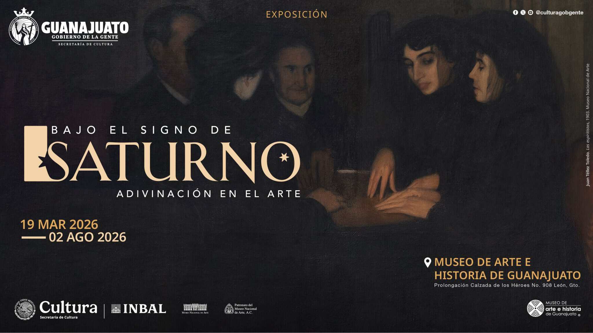 Obra de arte en la exposición Bajo el signo de Saturno en el Museo de Arte e Historia de Guanajuato.