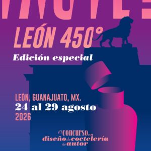 Cartel promocional de Taste! León 450°, evento gastronómico en Guanajuato, México, con detalles del concurso y fechas del 24-.