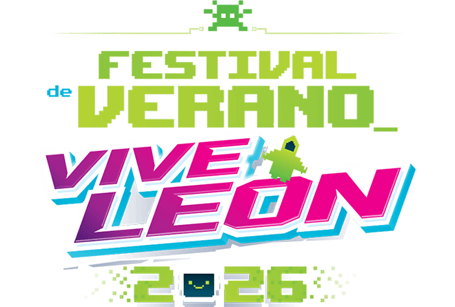 Logotipo colorido del Festival del Video VIVE LEÓN 2026, evento cultural en León, Guanajuato, México.