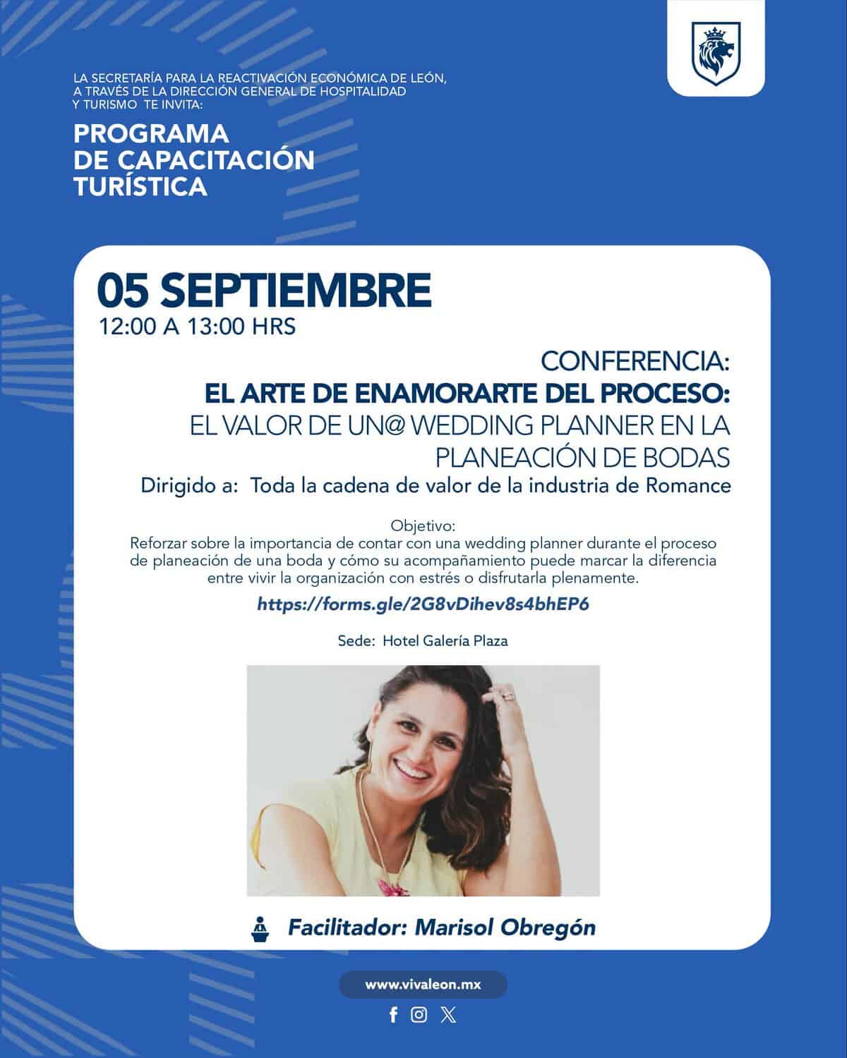 Conferencia sobre el valor de un wedding planner en la planeación de bodas en León, Guanajuato, México.