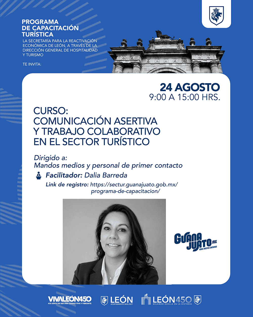 Curso de comunicación asertiva y trabajo colaborativo en el sector turístico en León, Guanajuato, México.