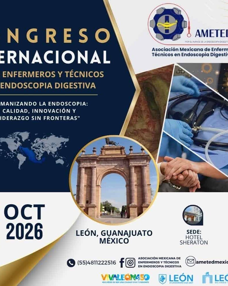 Cartel del Congreso Internacional de Enfermeros en Endoscopia Digestiva en León, Guanajuato, México.