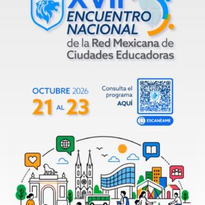 Imagen promocional del XVII Encuentro Nacional de Ciudades Educadoras en León, Guanajuato, México.