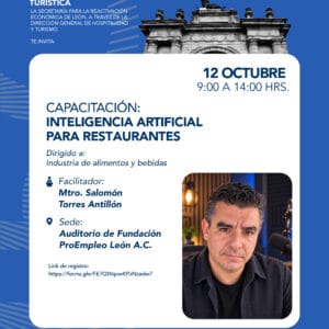 Capacitación en inteligencia artificial para la industria restaurantera en León, Guanajuato, México.