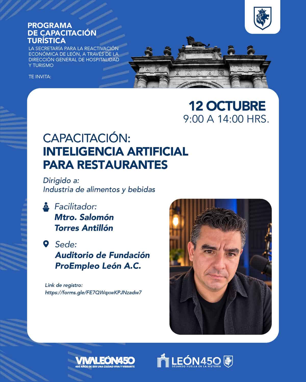 Capacitación en inteligencia artificial para la industria restaurantera en León, Guanajuato, México.