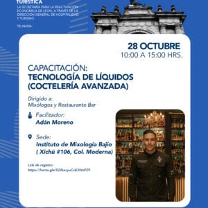 Curso de coctelería avanzada en León, Guanajuato, con experto en mixología y bar.