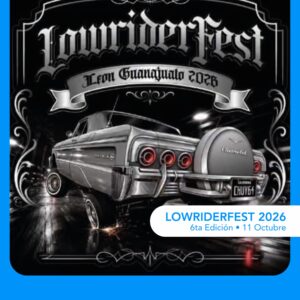 Auto clásico en exhibición en LOWRIDERFEST 2026, evento de autos bajos en León, Guanajuato, México, 6ta edición.