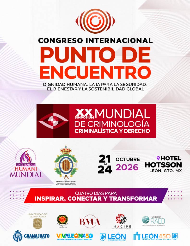 Cartel del Congreso Internacional Punto de Encuentro en León, Guanajuato, México, con detalles del evento y fechas.
