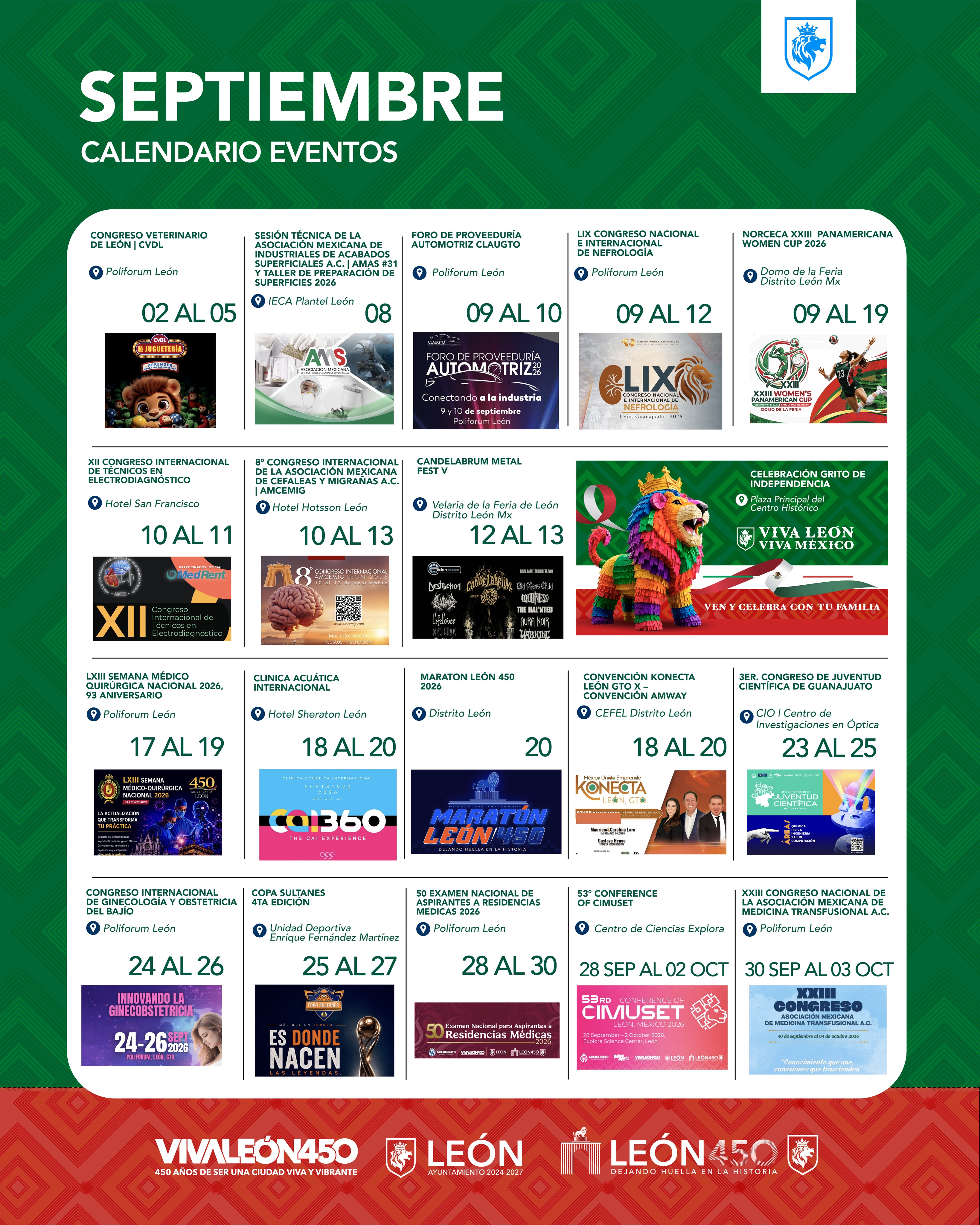 🗓️✨ ¡Septiembre llega con una agenda llena de eventos en #León! Conoce…